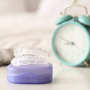 Custom nightguard next to alarm clock